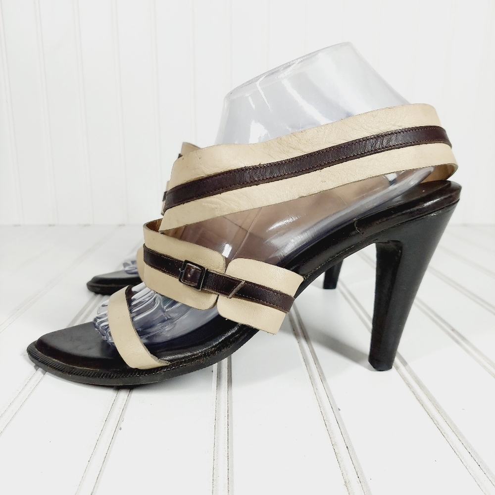 Barbara Bui Black and Cream Sandals